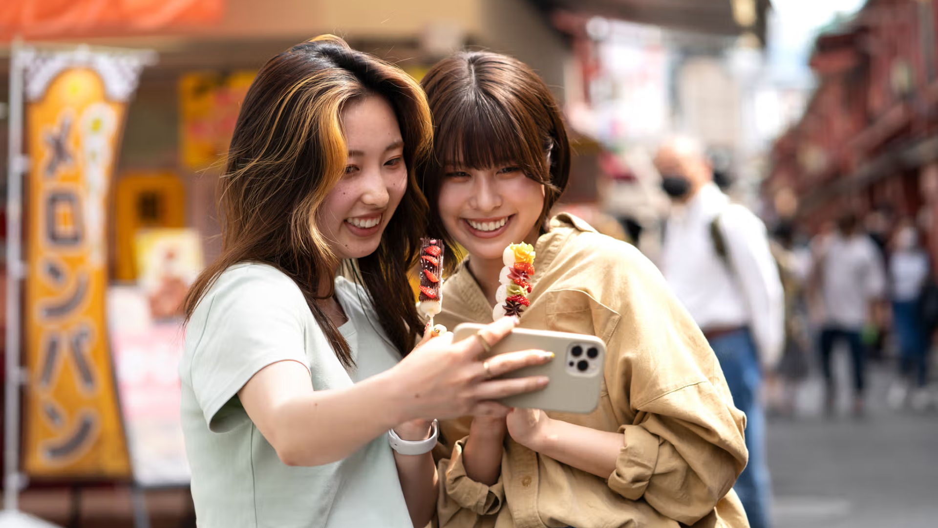 Two women taking a selfie together.